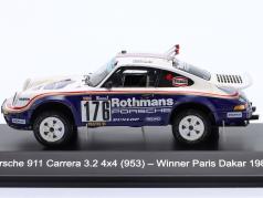 Porsche 911 (953) Carrera 3.2 #176 vincitore Rallye Paris-Dakar 1984 Metge, Lemoyne 1:43 Spark