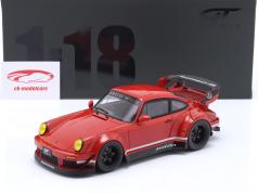 Porsche 911 RWB Rauh-Welt Body Kit Painkiller rød 1:18 GT-Spirit