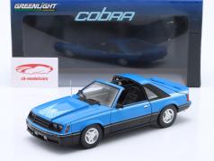 Ford Mustang Cobra T-Top 建设年份 1981 蓝色的 / 黑色的 1:18 Greenlight