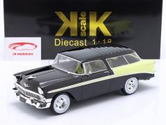 Chevrolet Bel Air Nomad Custom Anno di costruzione 1956 nero / giallo chiaro 1:18 KK-Scale