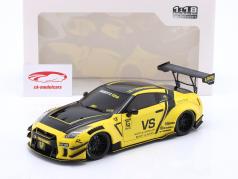 Nissan Skyline GT-R (R35) LBWK Body-Kit 2.0 amarillo / negro 1:18 Solido