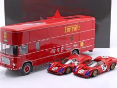 3-auto Set: OM Fiat 150 Rolfo Race transporter met 2x Ferrari 330 P3 1:18 CMR / WERK83