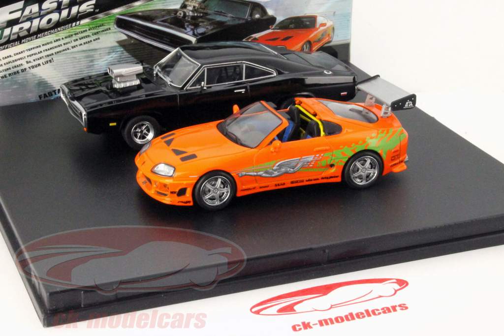 Greenlight 1:43 2-Car Set Dodge Charger, Toyota Supra Fast and 