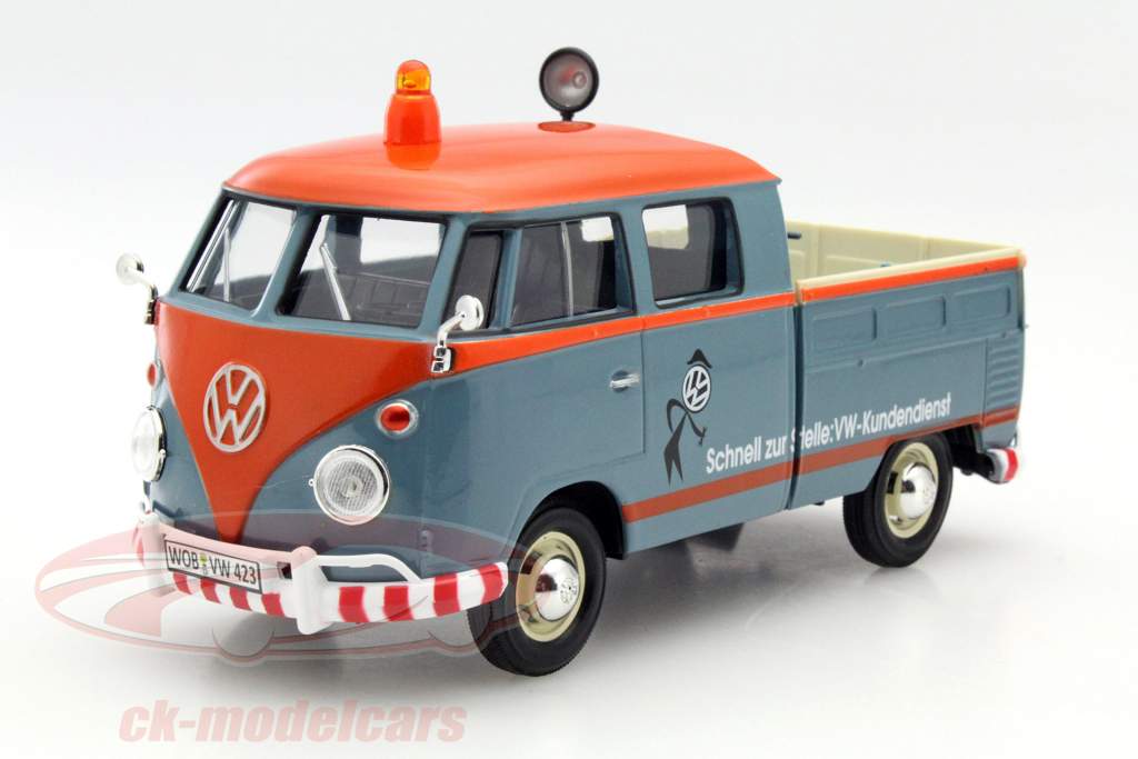 Volkswagen VW Typ 2 T1 VW servicio al cliente naranja / azul 1:24 MotorMax