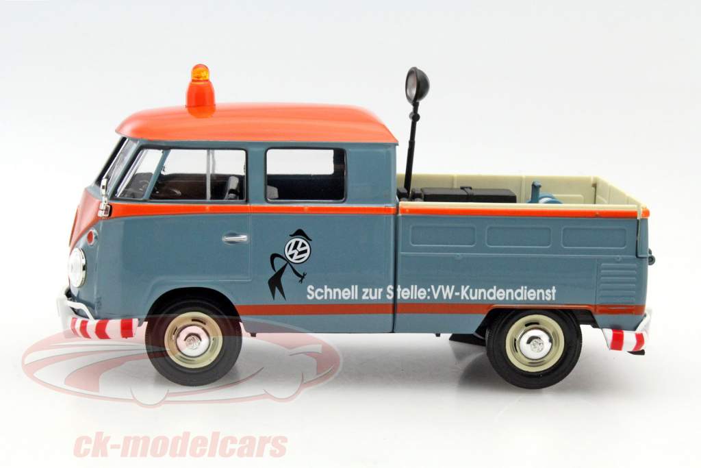 Volkswagen VW Typ 2 T1 VW service clients orange / bleu 1:24 MotorMax