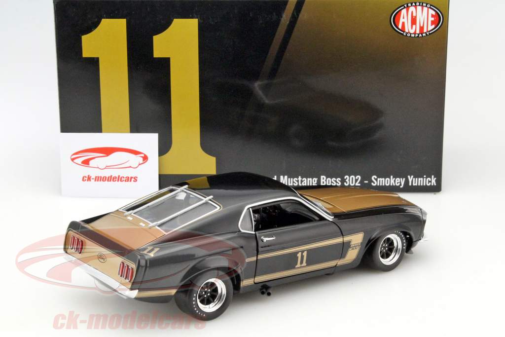 GMP 1:18 Ford Mustang Boss 302 #11 年 1969 ブラック / 金 1801816 