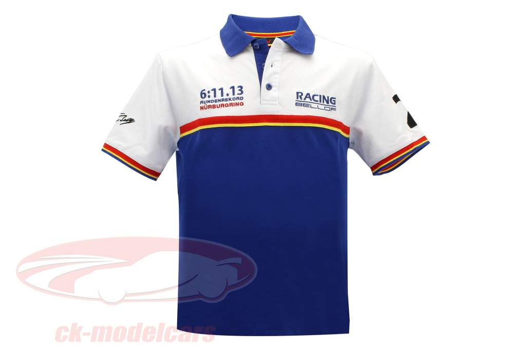 Stefan Bellof Polo-Shirt Rekordrunde 6:11.13 min blau / weiß