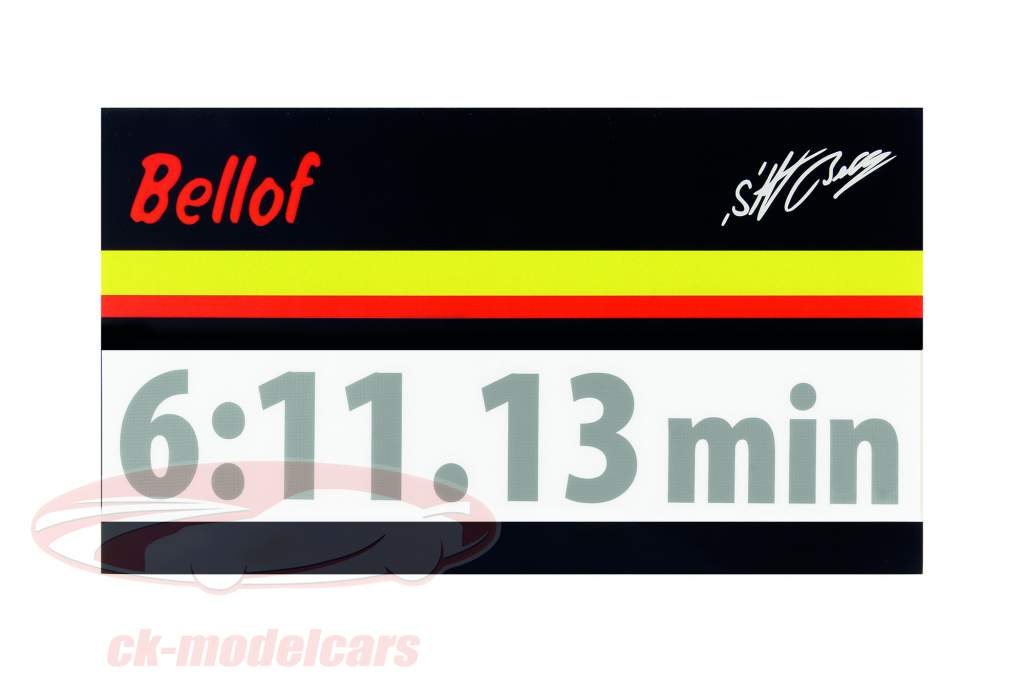 Stefan Bellof наклейка запись на коленях 6:11.13 min серебро 120 x 25 mm