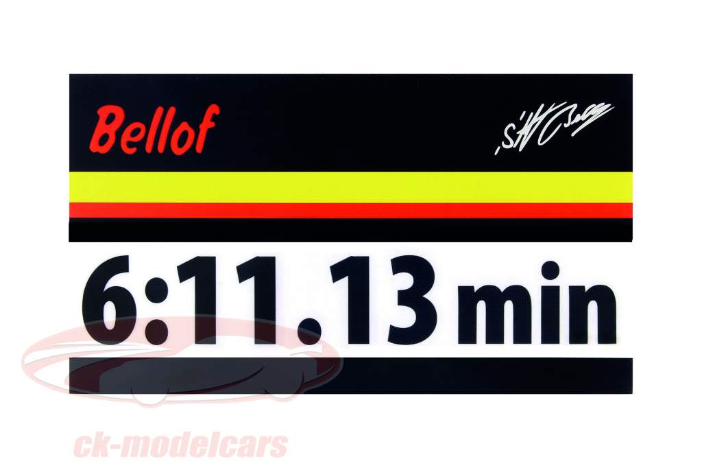 Stefan Bellof Aufkleber record lap 6:11.13 min black 200 x 35 mm