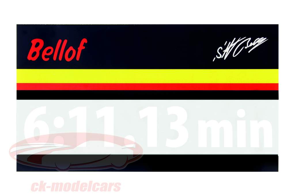 Stefan Bellof ステッカー レコードラップ 6:11.13 min 白 200 x 35 mm