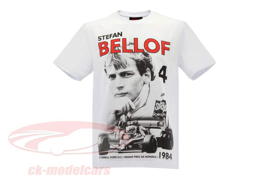Stefan Bellof Camiseta Podium GP monaco 1984 branco / vermelho / preto