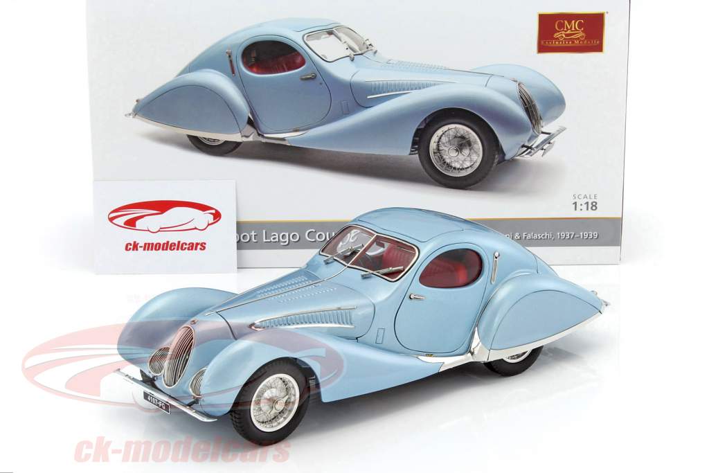 Talbot Lago Coupe T150 C-SS Teardrop Figoni & Falaschi Opførselsår 1937-1939 lyseblå metallisk 1:18 CMC