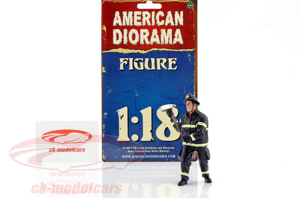 bombeiro figura III Holding Axe 1:18 americano Diorama