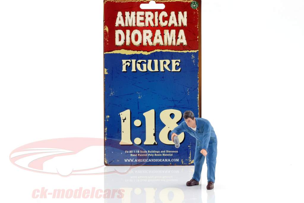 mecánico Doug relleno motor aceite 1:18 americano Diorama