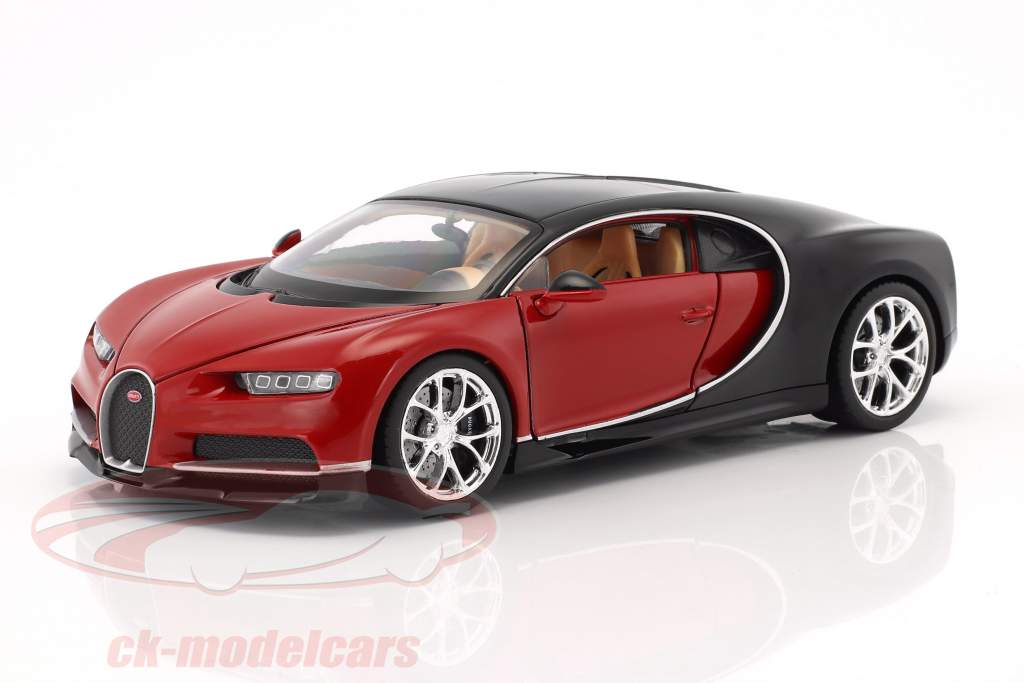 Bugatti Chiron 建造年份 2017 红 / 黑 1:24 Welly
