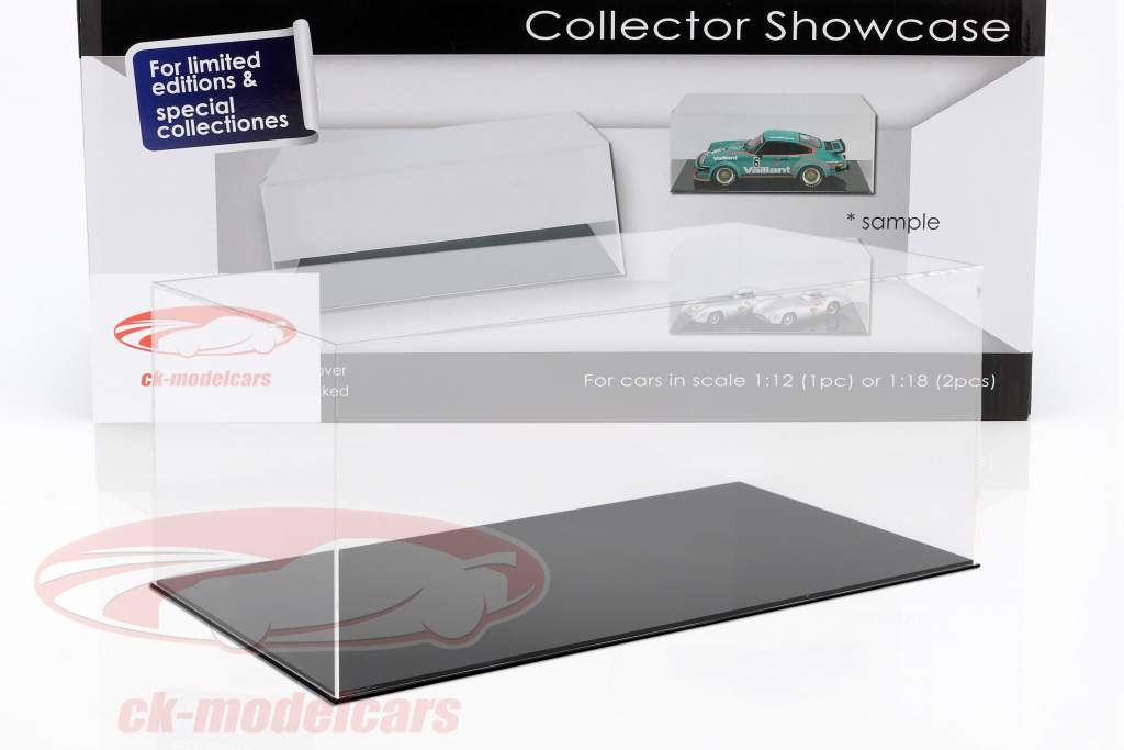 High quality showcase for 1 Modelcar in scale 1:12 or 2 modelcars in scale 1:18 black SAFE