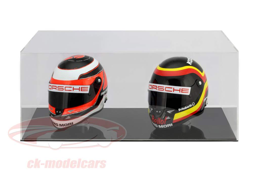 High quality showcase for 2 helmets in scale 1:2 black SAFE