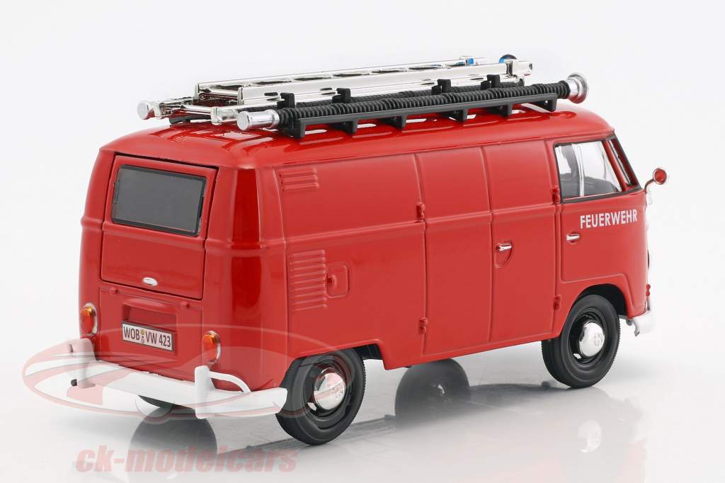 Volkswagen VW Type 2 T1 bus fire Department red 1:24 MotorMax