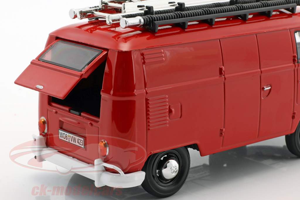 Volkswagen VW Type 2 T1 Bus Feuerwehr rot 1:24 MotorMax