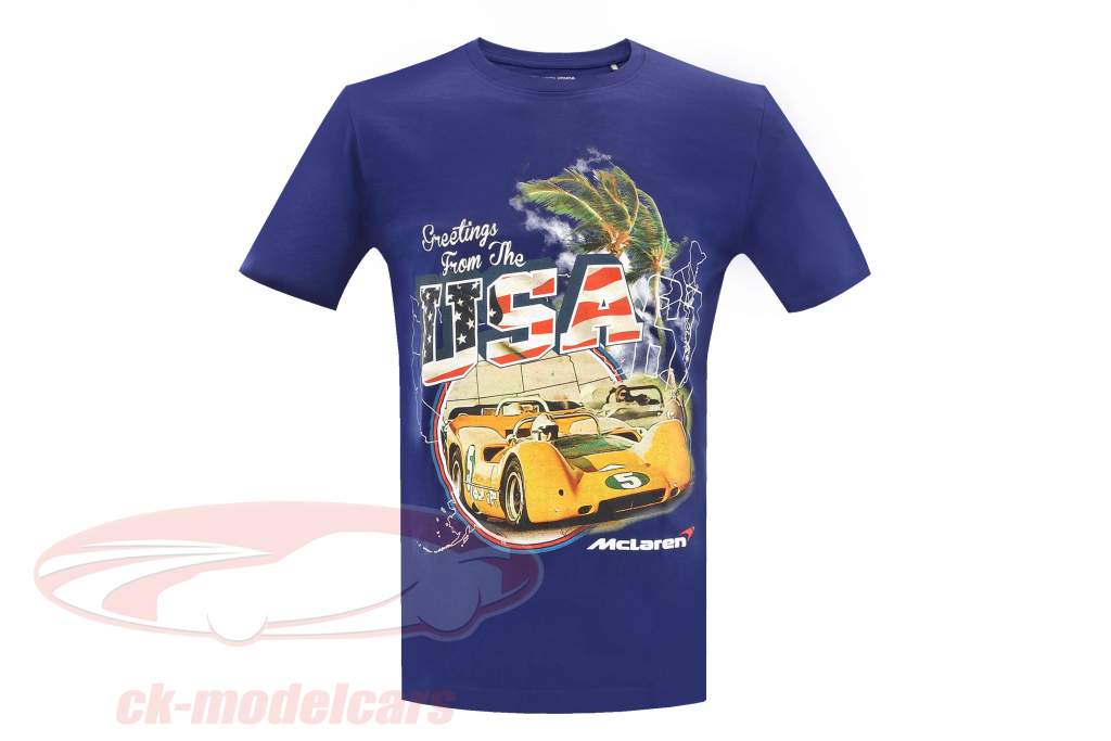 McLaren Greetings from USA Can-Am T-Shirt blau