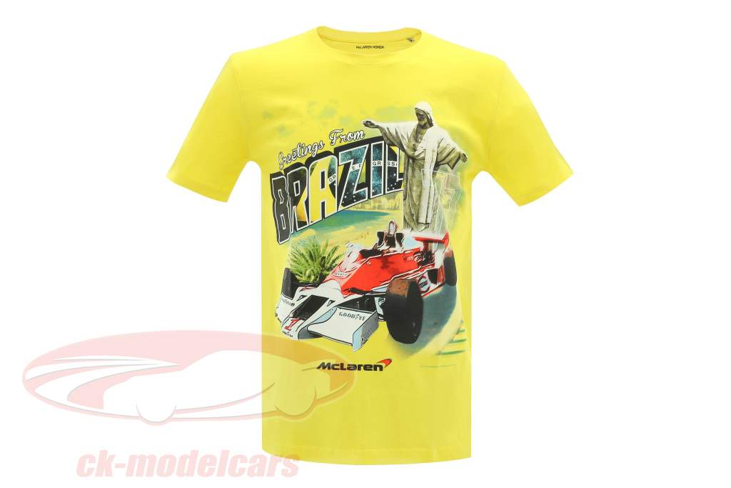 McLaren Greetings from Brazil James Hunt McLaren M23 T-Shirt gelb