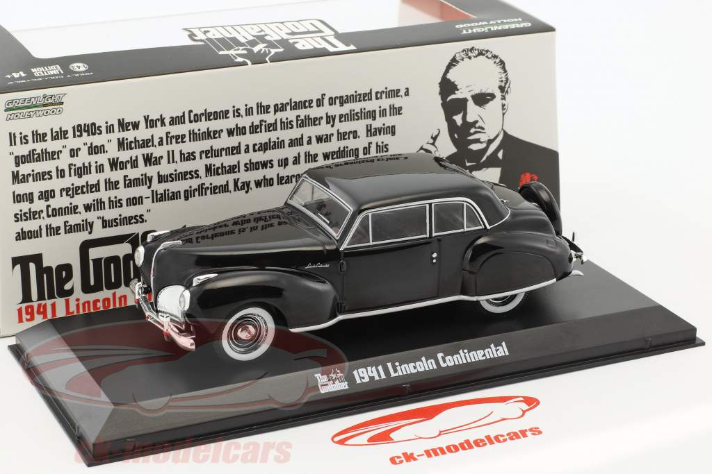 Lincoln Continental フィルム The Godfather 1972 黒 1:43 Greenlight