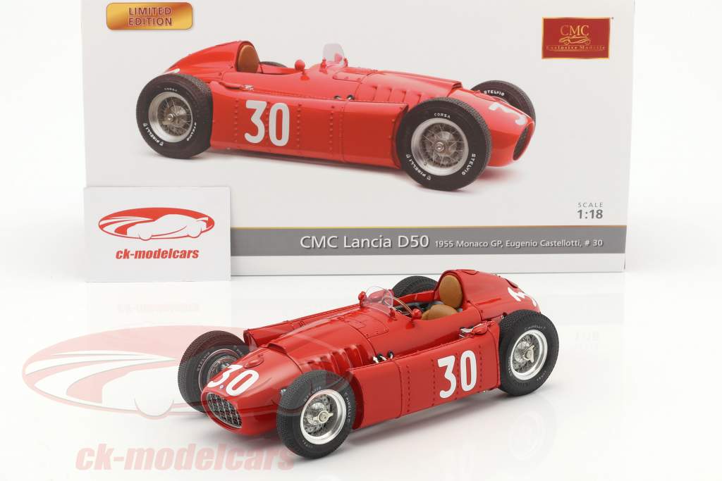 Lancia D50 #30 2º Monaco GP fórmula 1 1955 Eugenio Castellotti 1:18 CMC