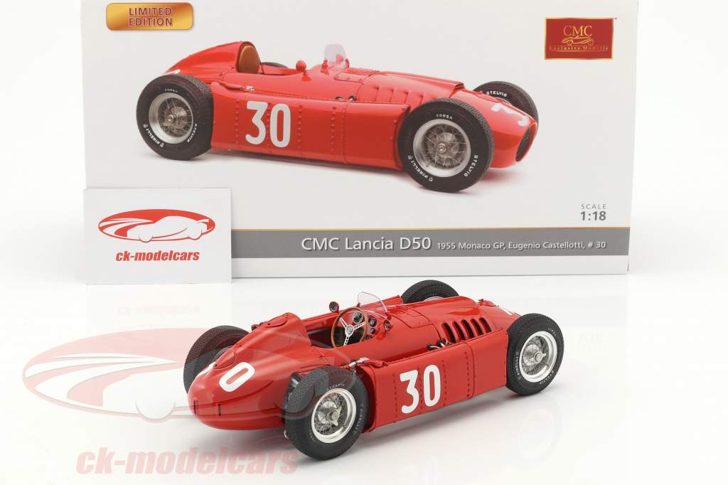 Lancia D50 #30 2nd Monaco GP Formel 1 1955 Eugenio Castellotti 1:18 CMC
