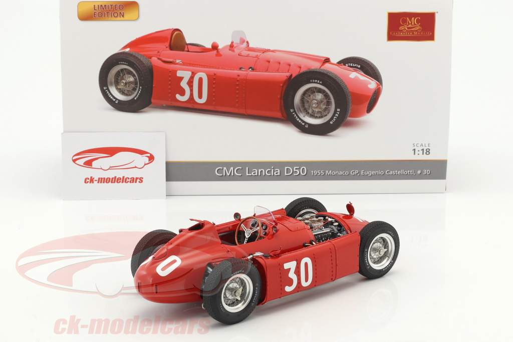 Lancia D50 #30 segundo Monaco GP fórmula 1 1955 Eugenio Castellotti 1:18 CMC