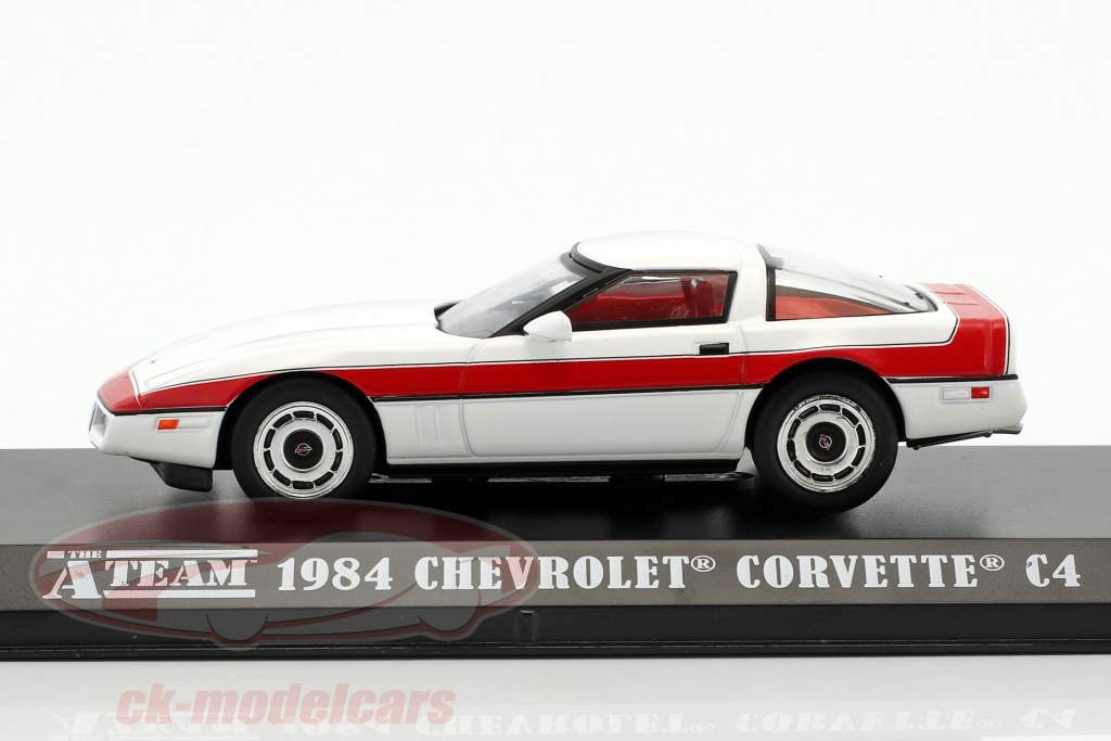 Chevrolet Corvette C4 année de construction 1984 Série TV The A-Team (1983-87) blanc / rouge 1:43 Greenlight
