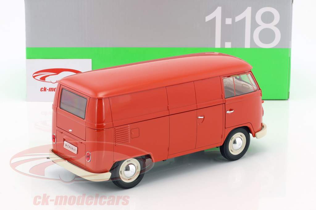 Volkswagen VW T1 Bus Kastenwagen Baujahr 1963 rot 1:18 Welly