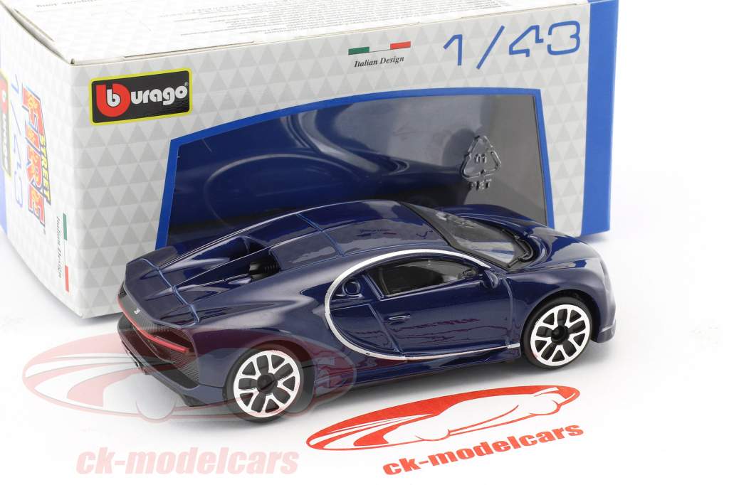 Bugatti Chiron dark blue 1:43 Bburago