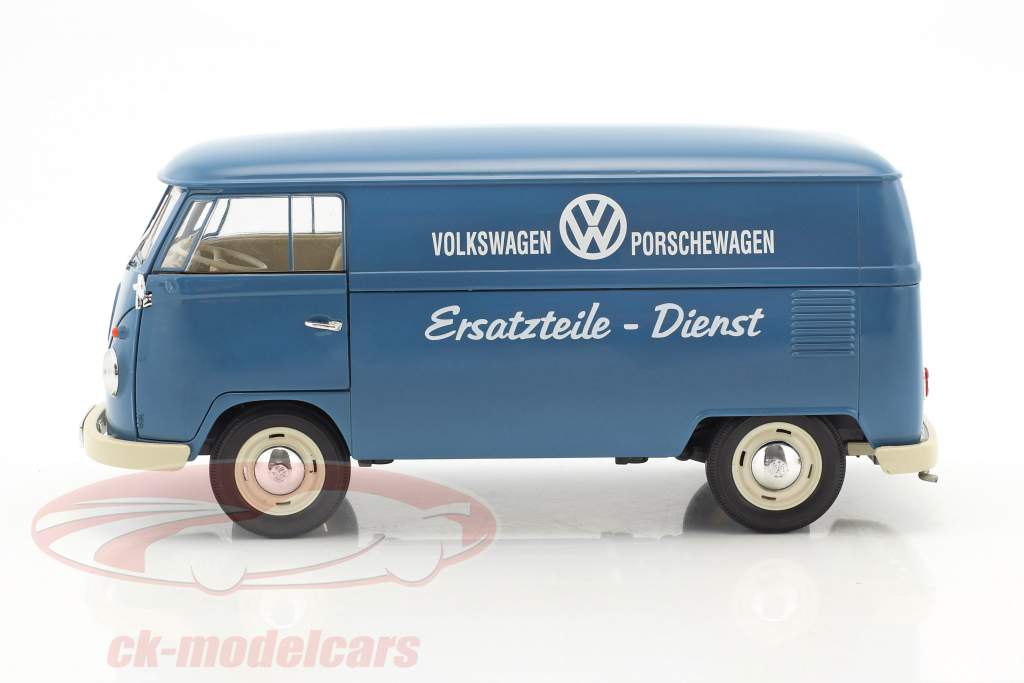 Volkswagen VW T1 Bus Onderdelen dienst Bouwjaar 1963 blauw / wit 1:18 Welly