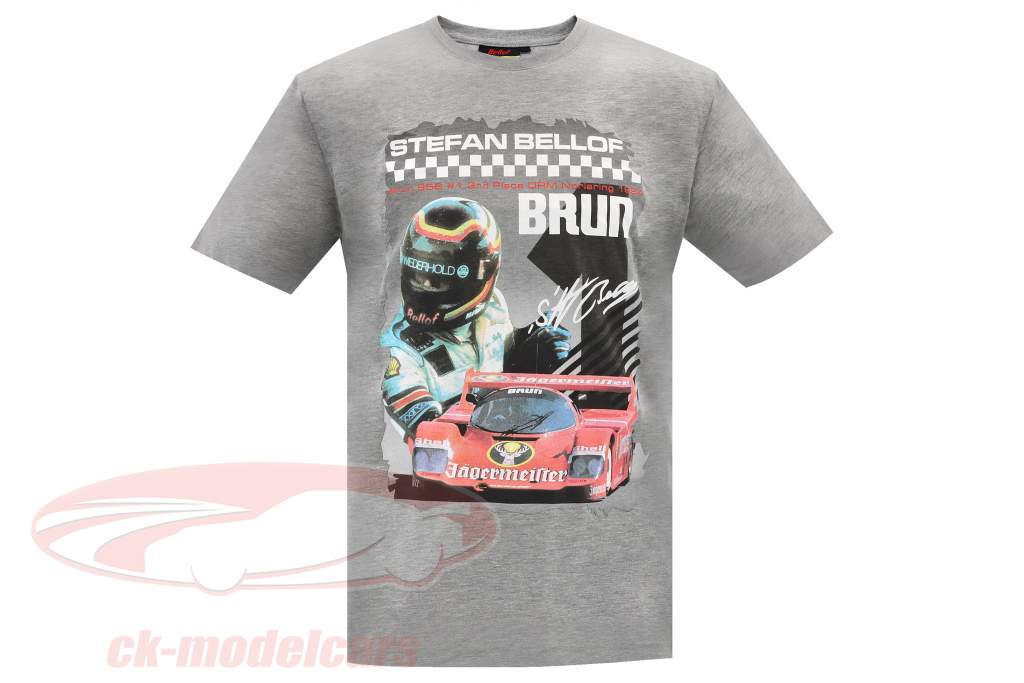 Stefan Bellof T-Shirt Brun 956 Norisring 1984 avec Frontprint gris
