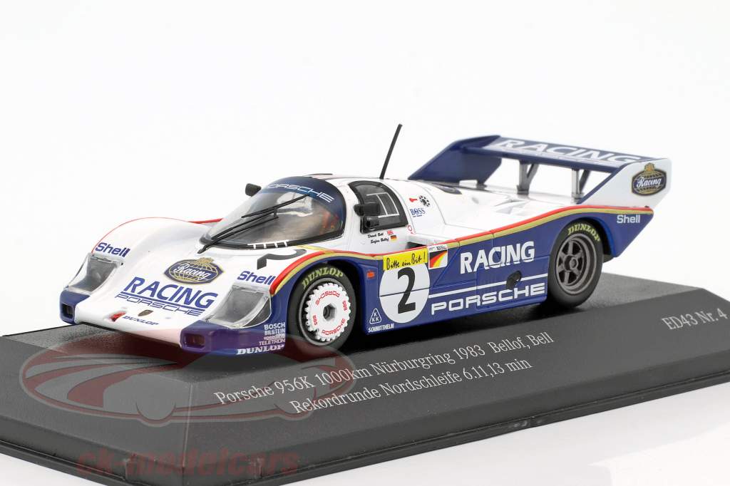 Porsche 956K #2 唱片圈 Nordschleife赛道 6.11,13 min 1000km Nürburgring 1983 Bellof, Bell 1:43 CMR