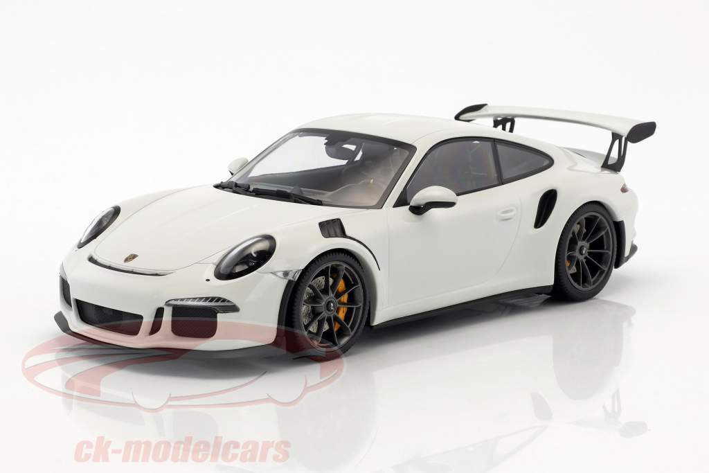 Porsche 911 (991) GT3 RS Baujahr 2015 weiß mit schwarzen Felgen 1:18 Minichamps