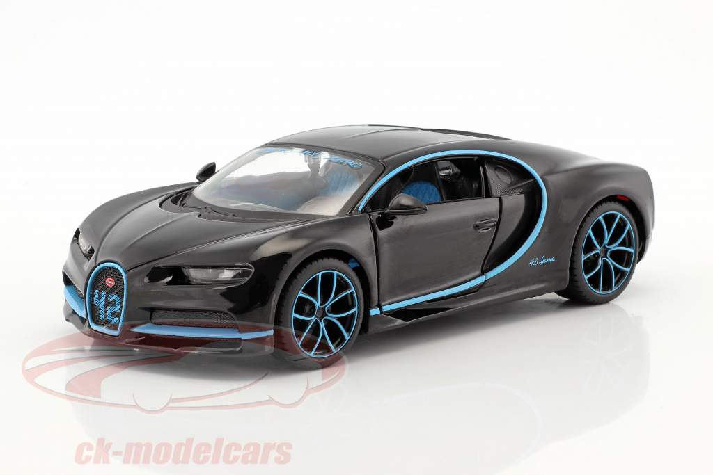 Bugatti Chiron World Record Car #42 J.-P. Montoya nero 1:24 Maisto