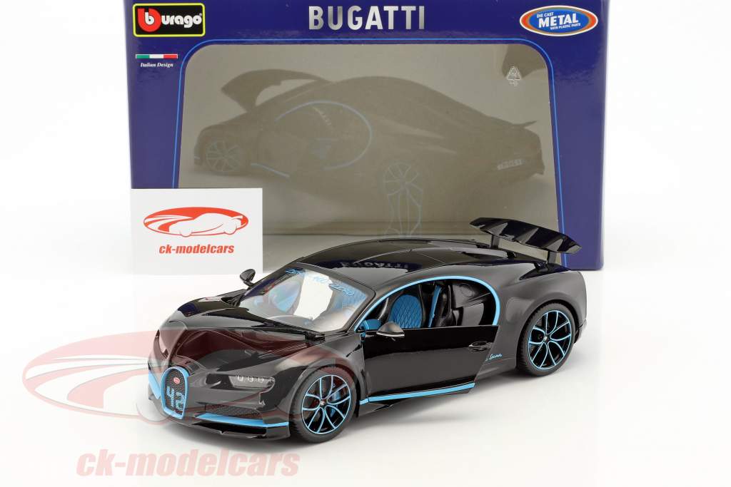 Bugatti Chiron World Record Car #42 J.-P. Montoya black 1:18 Bburago