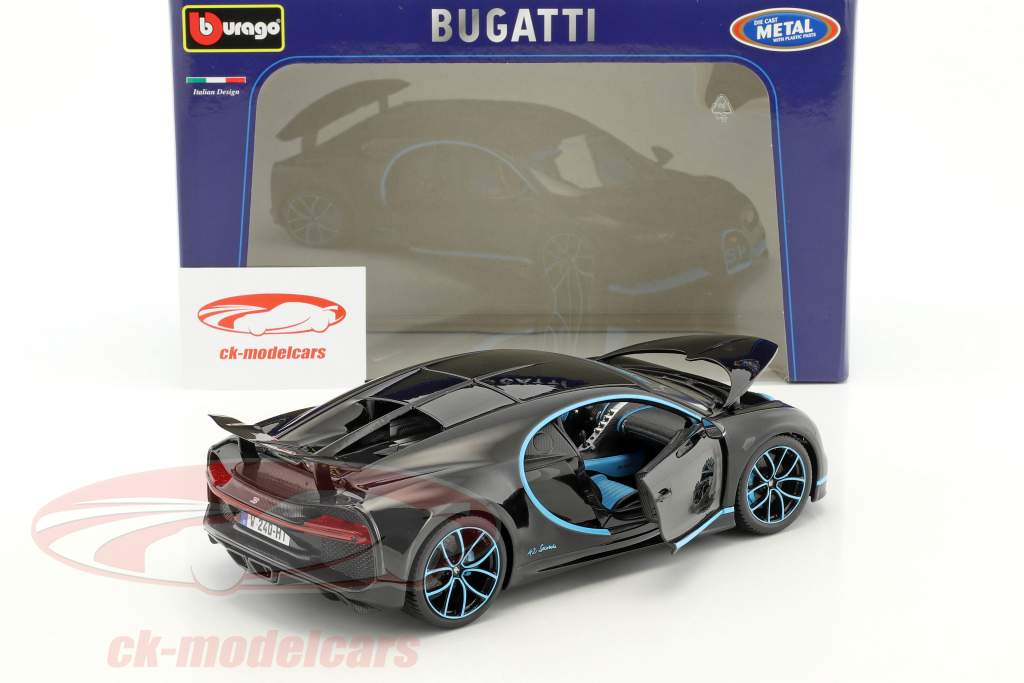 Bugatti Chiron World Record Car #42 J.-P. Montoya black 1:18 Bburago