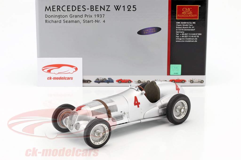 Mercedes-Benz W125 #4 Donington Grand Prix 1937 Richard Seaman 1:18 CMC