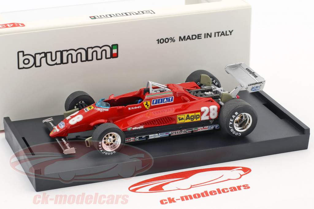 Mario Andretti Ferrari 126C2 #28 tercero italiano GP fórmula 1 1982 1:43 Brumm