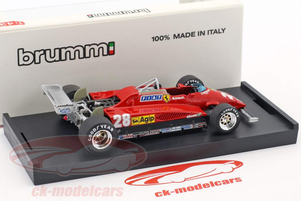 Mario Andretti Ferrari 126C2 #28 3e Italiaans GP formule 1 1982 1:43 Brumm