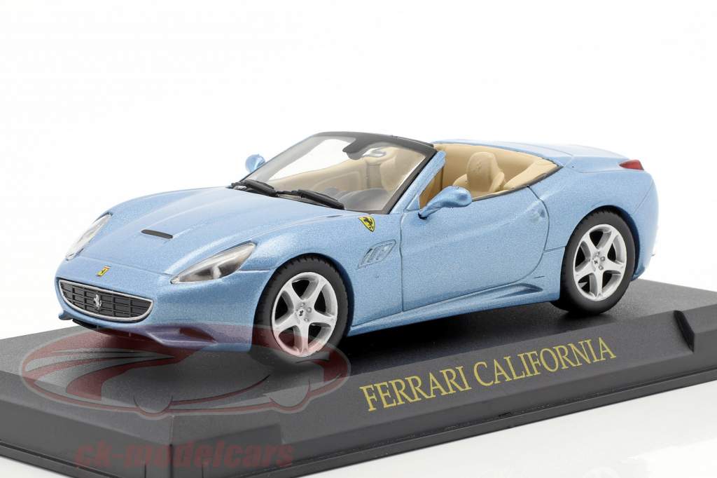 Ferrari California jaar 2008 lichtblauw metalen 1:43 Altaya