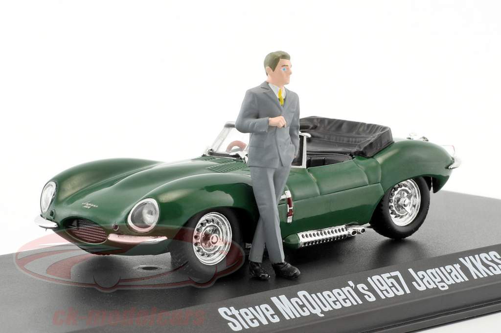 Steve McQueen's Jaguar XKSS ano de construção 1957 verde com Steve McQueen figura 1:43 Greenlight