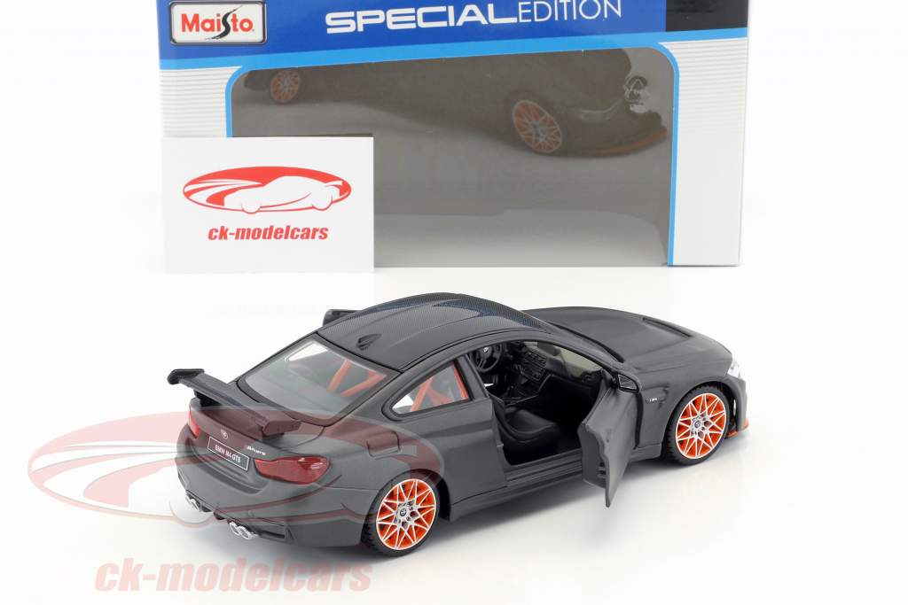 Maisto 1:24 BMW M4 GTS mattschwarz mit orangefarbenen Felgen 31246  