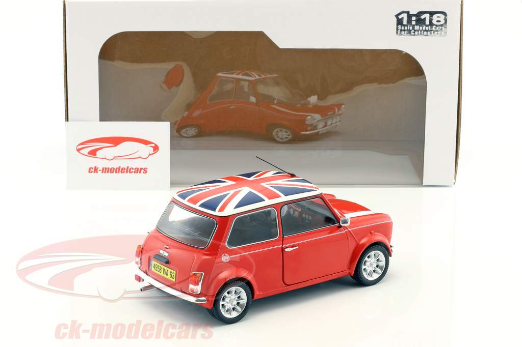 Mini Cooper 1.3i Sport Pack Baujahr 1997 rot mit Union Jack 1:18 Solido