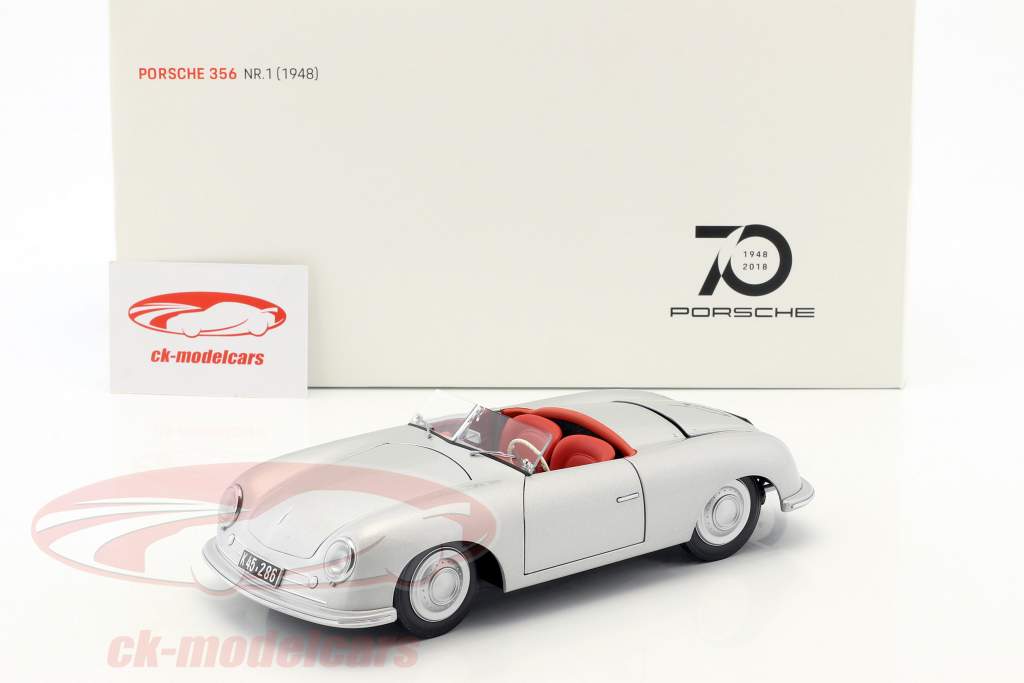 Porsche 356 Nr.1 anno di costruzione 1948 edizione 70 anni Porsche argento 1:18 AUTOart