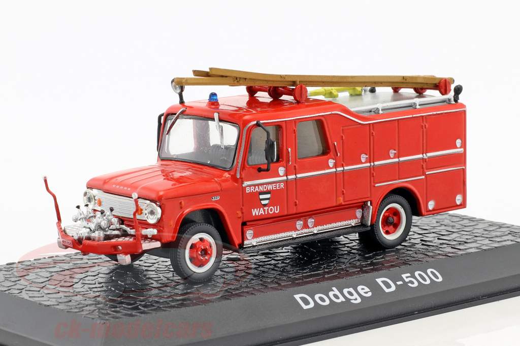 Dodge D-500 bombeiros Watou (Bélgica) ano de construção 1958 vermelho 1:72 Atlas