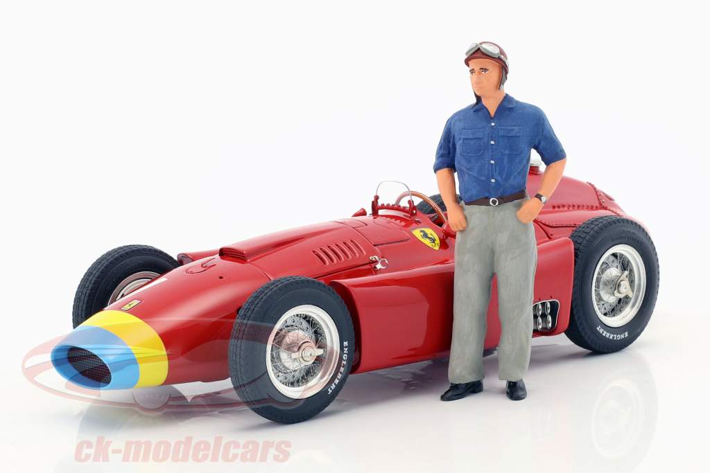 J.M. Fangio Ferrari D50 #1 wereldkampioen formule 1 1956 met figuur 1:18 CMC
