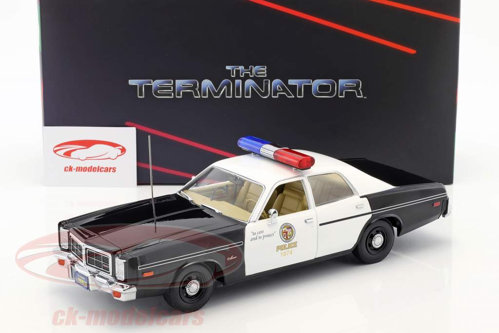 Dodge Monaco Metropolitan Police année de construction 1977 film Terminator (1984) avec T-800 figure 1:18 Greenlight
